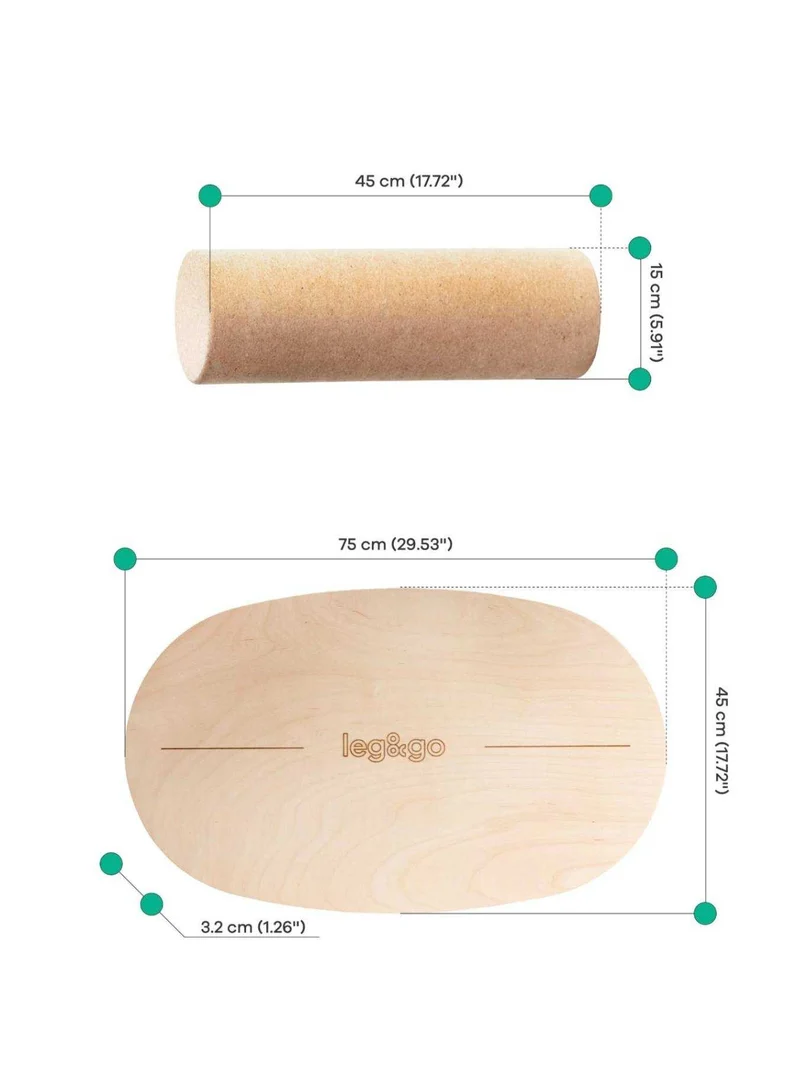 leg&go Round Balance Board med roller – balansbräda för lek & rörelse