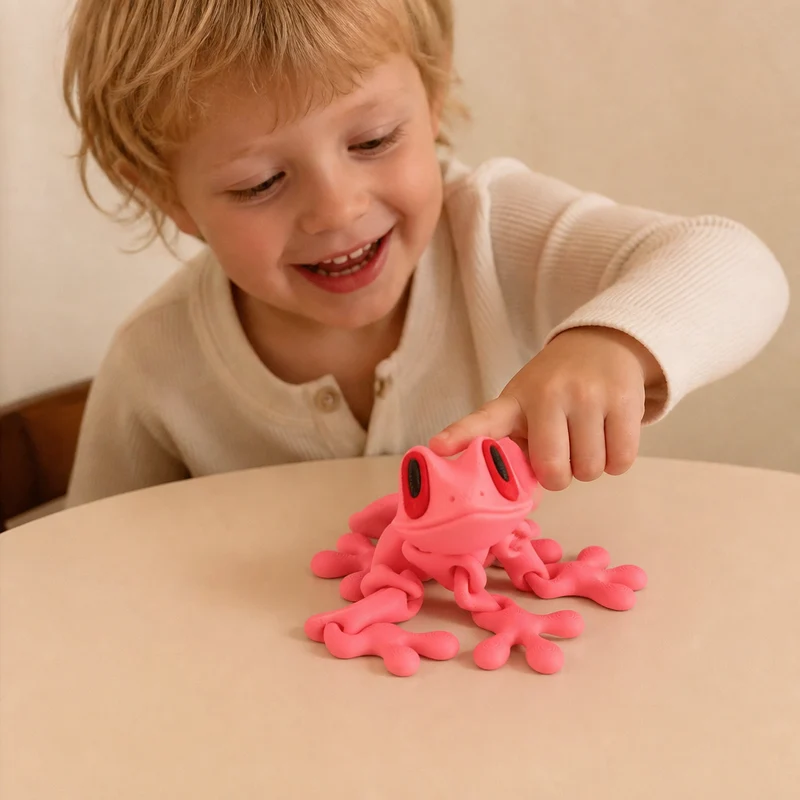 3D-tryckt magnetisk flexibel fidgetleksak i grodform