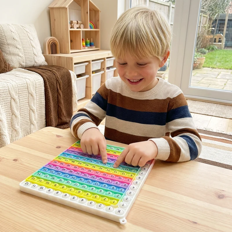 Rainbow Pop Math – Lärleksak för Multiplikation med Fidget-Effekt