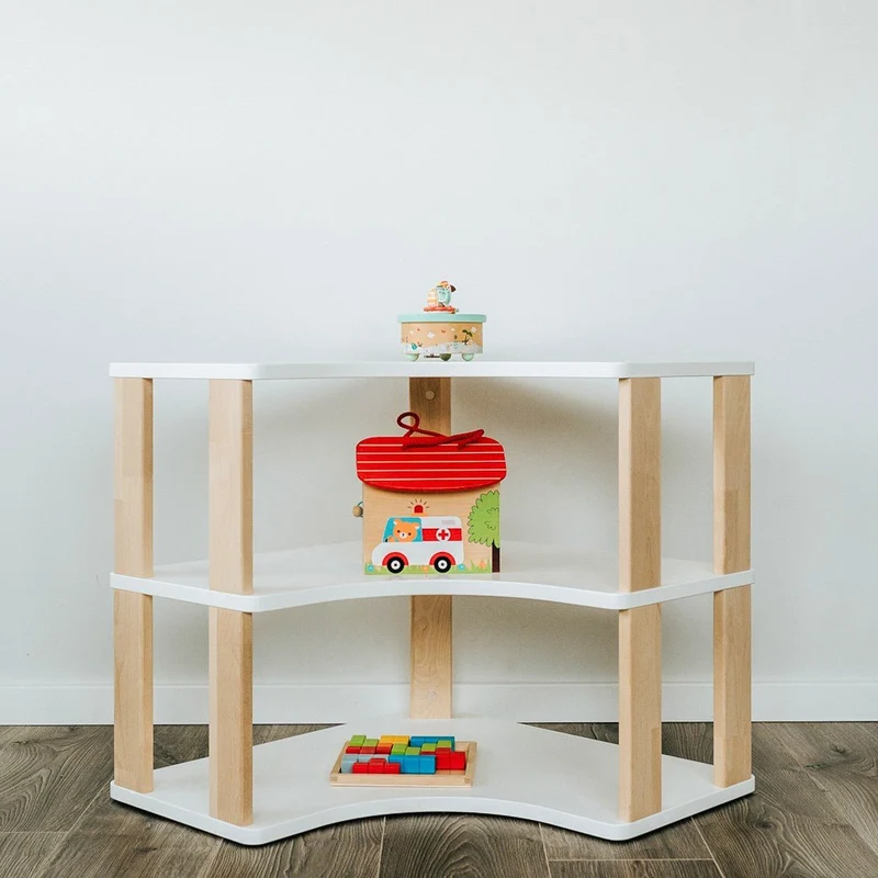 Modulär Montessori-hörnhylla – 3 hyllplan