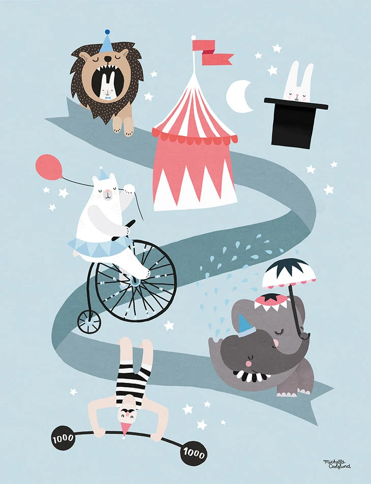 Michelle Carlslund Poster 50 × 70 cm – Cirkusvänner