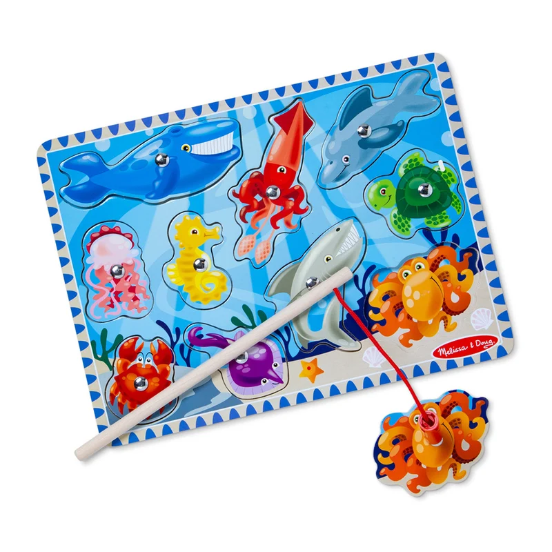 Melissa & Doug Magnetisk träpussel med fiskespö, 10 bitar