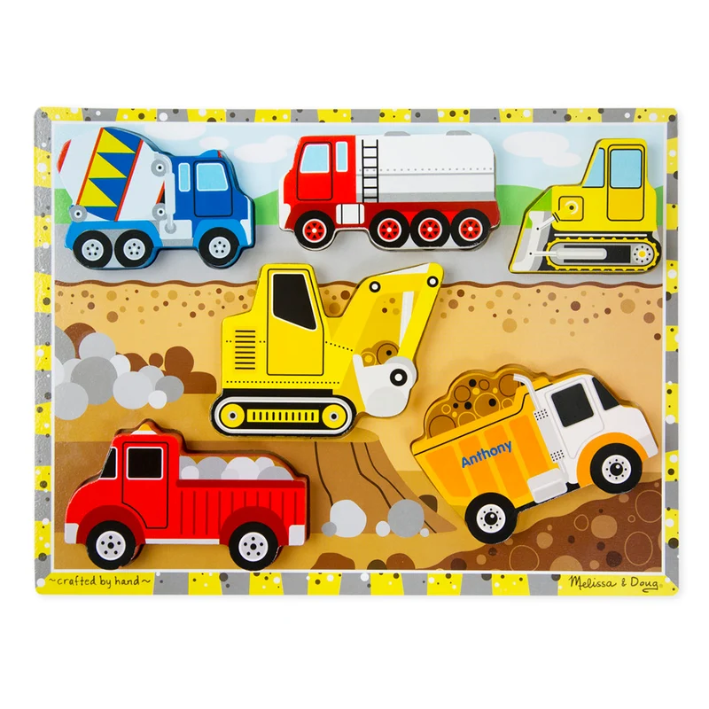 Melissa & Doug Träpussel med stora bitar, Fordon - 6 bitar