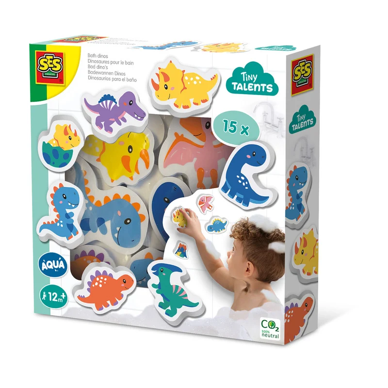 SES Creative Badleksaker, Skumfigurer för badet - Dinos