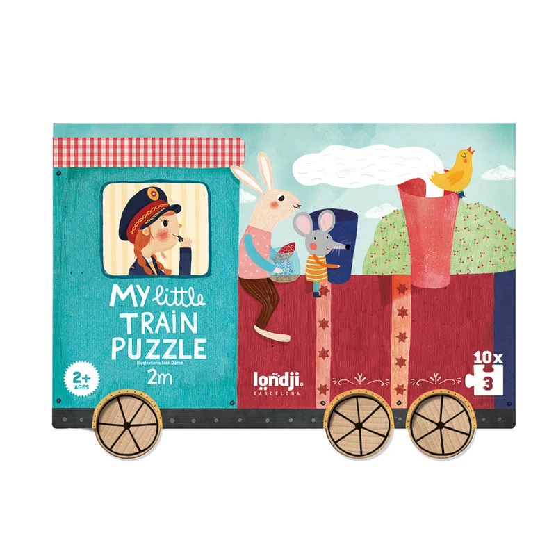 Londji pussel, My little train, 10 pussel med vardera 3 bitar