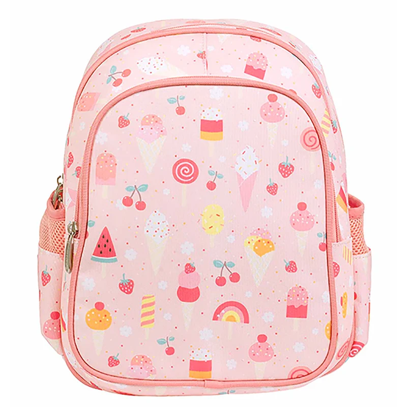 A little lovely company ryggsäck, isolerat framfack – Rosa med glassvåfflor