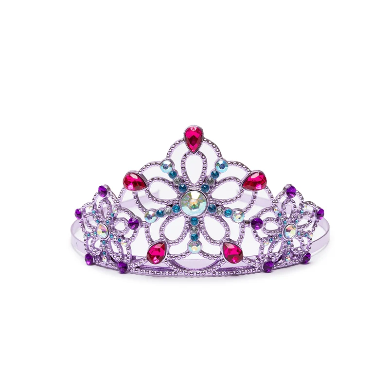 Great Pretenders hårbåge med diadem, Lila glitter