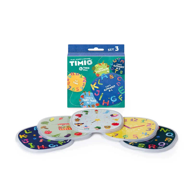 TIMIO Disc Set 3, Äventyr, tid, grönsaker, alfabet A-L och alfabet M-Z