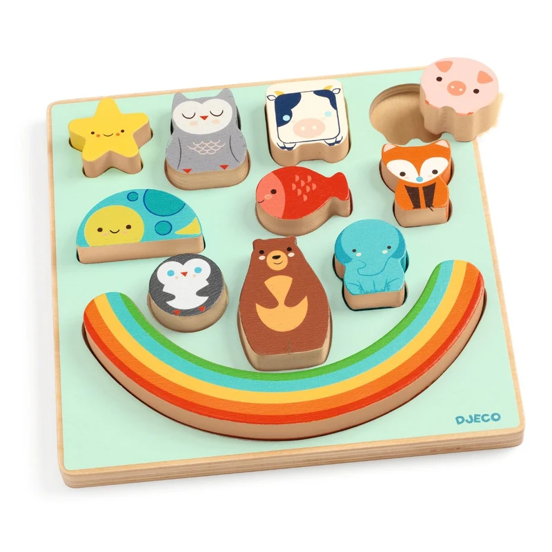 Djeco Puzz & Stack Rainbow, balanslek