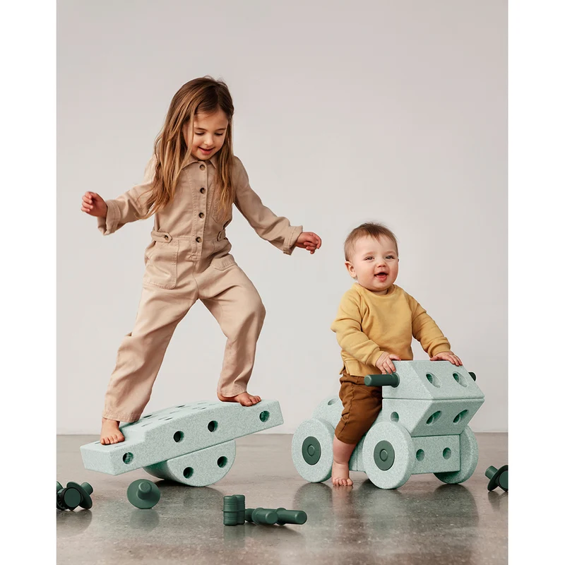 Modu byggleksak i skum, Dreamer set, 34 delar - Ocean mint/ Forest green