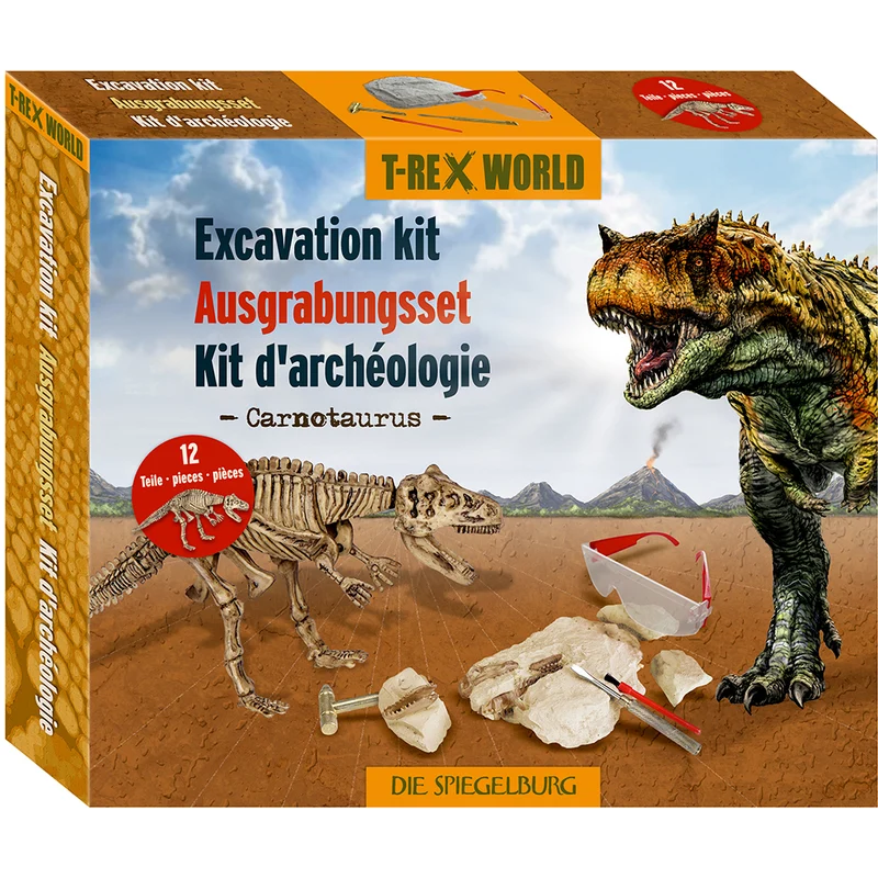 T-Rex World grävset, stor - Carnotaurus