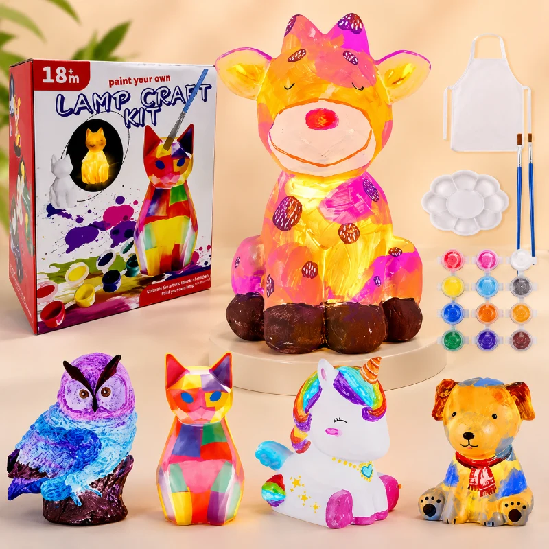 MiniCrafters – Kreativitet & lärande – DIY-lampa och djurmålningsset
