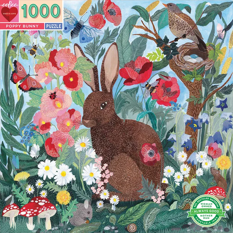 eeBoo Pussel 1000 bitar – Poppy Bunny