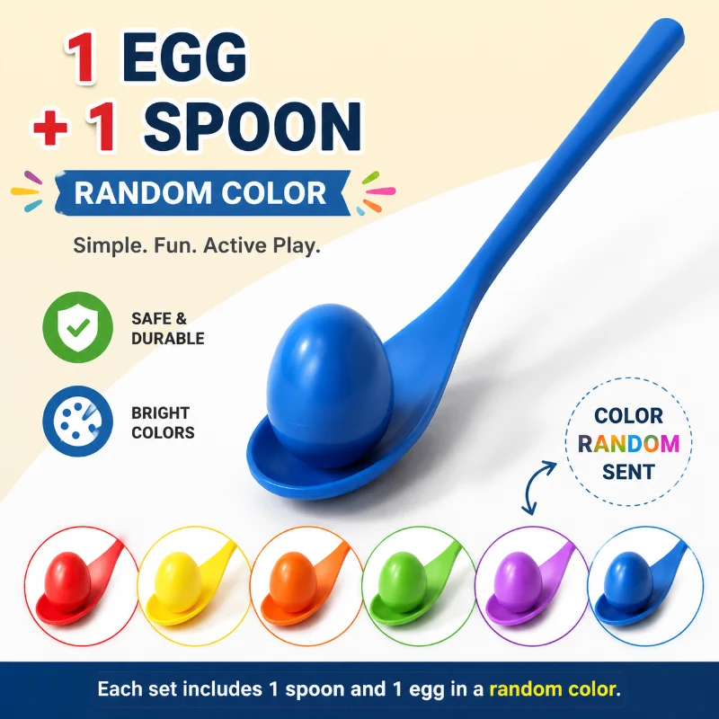 Wooden Egg Spoon Game – Motorik & inlärning – Äggrace-balansspel