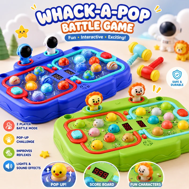 Whack a Pop – Interaktivt och lärorikt – Leksaker med hammare och klappfunktion