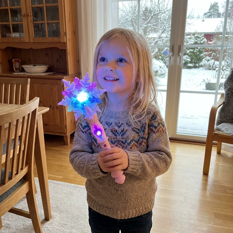 Lysande Prinsesstrollstav med Snöflinga för Barn