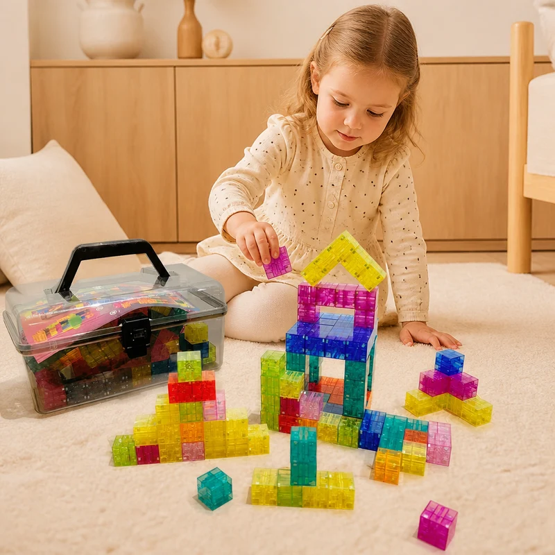 Montessori Kubbyggsats För Barn